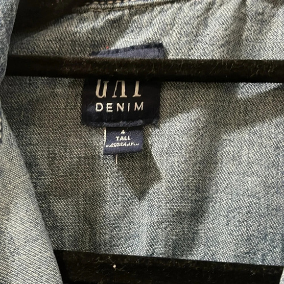 Gap blue denim work Jumpsuit Overalls wide leg tie belt size 4T tall - Picture 14 of 16